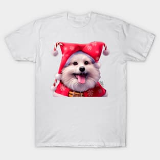 Christmas Pomeranian Puppy T-Shirt